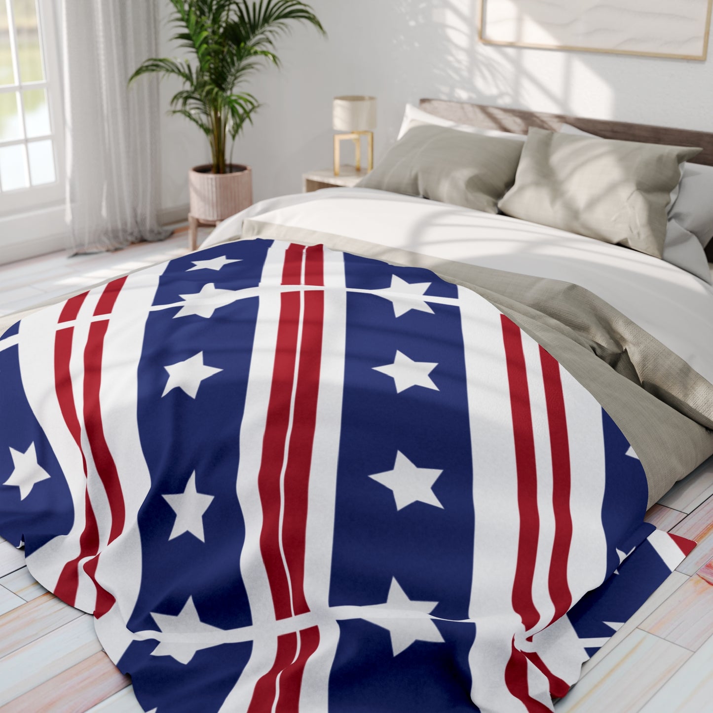 US Flag Inspired Design Fleece Blanket