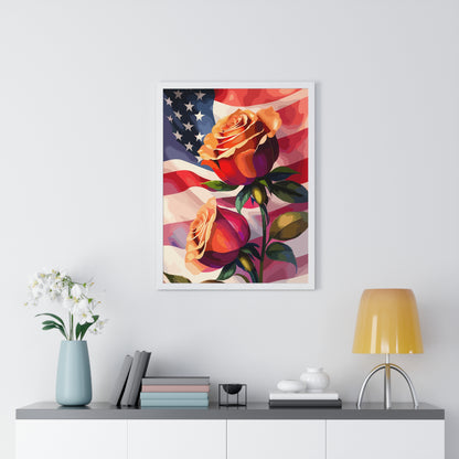 Premium USA Rose Framed Vertical Poster