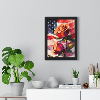 Premium USA Rose Framed Vertical Poster