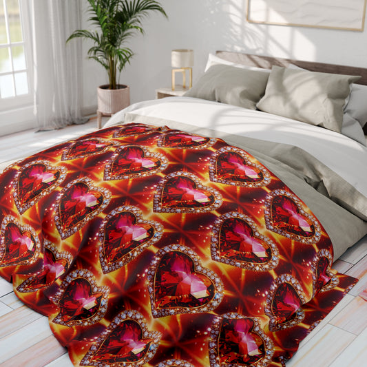 Lovestruck Fleece Blanket - Fluffy Soft Texture - Warm And Cozy - Home Living Room, Bedroom Decor Throw