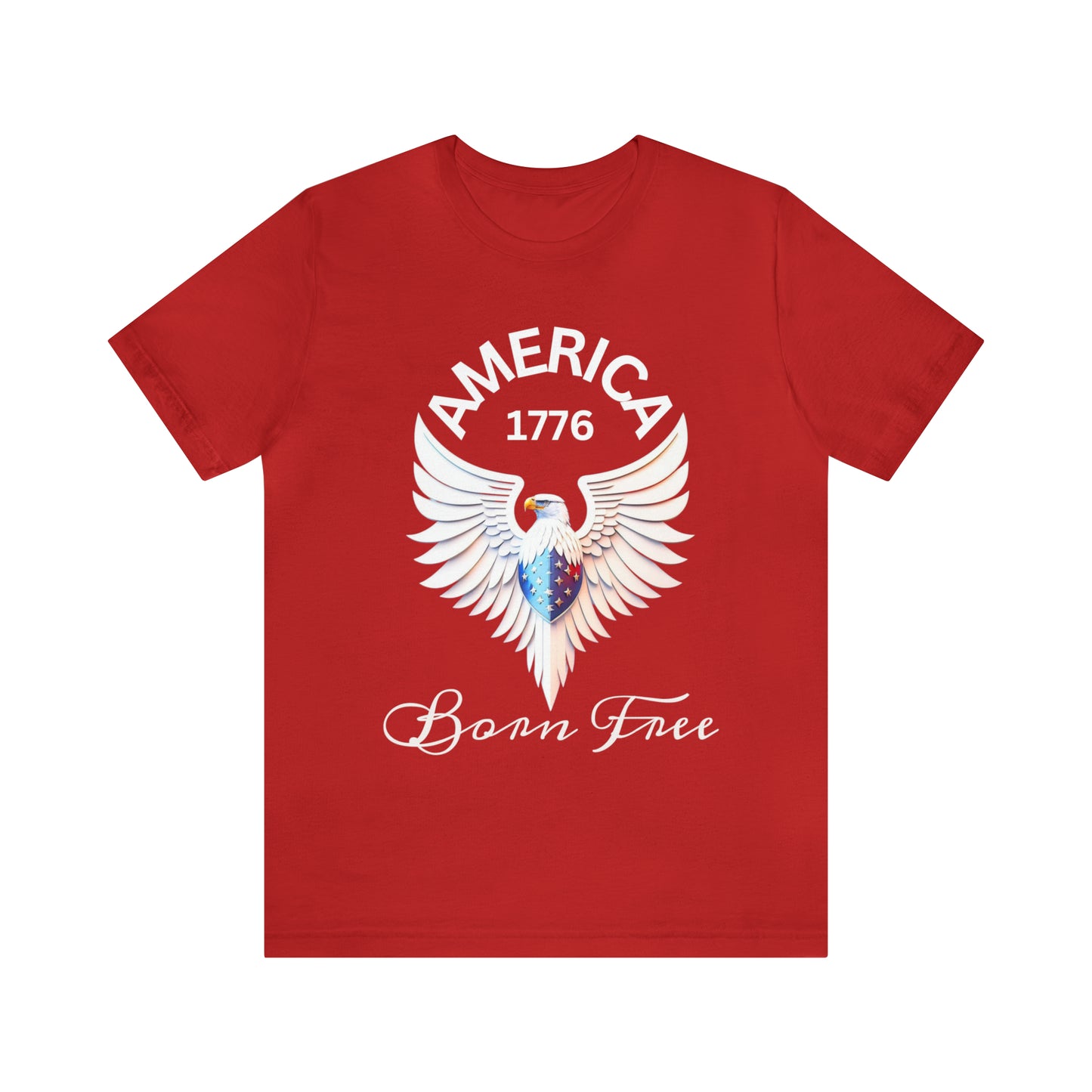 America 1776 - Born Free Short Sleeve Men's Jersey T-shirt