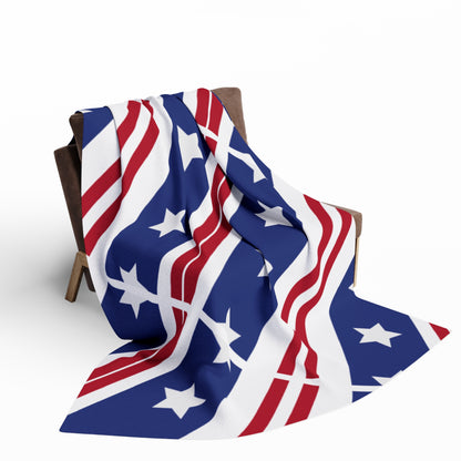 US Flag Inspired Design Fleece Blanket