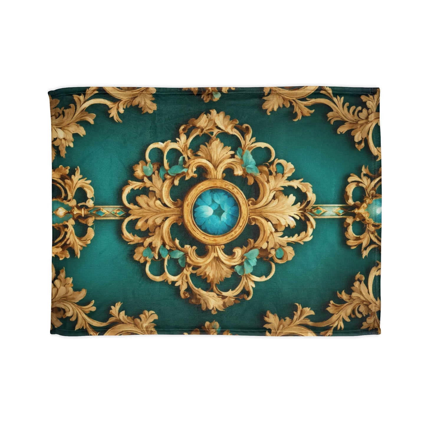 Luxurious Soft Brocade Print Throw Blanket