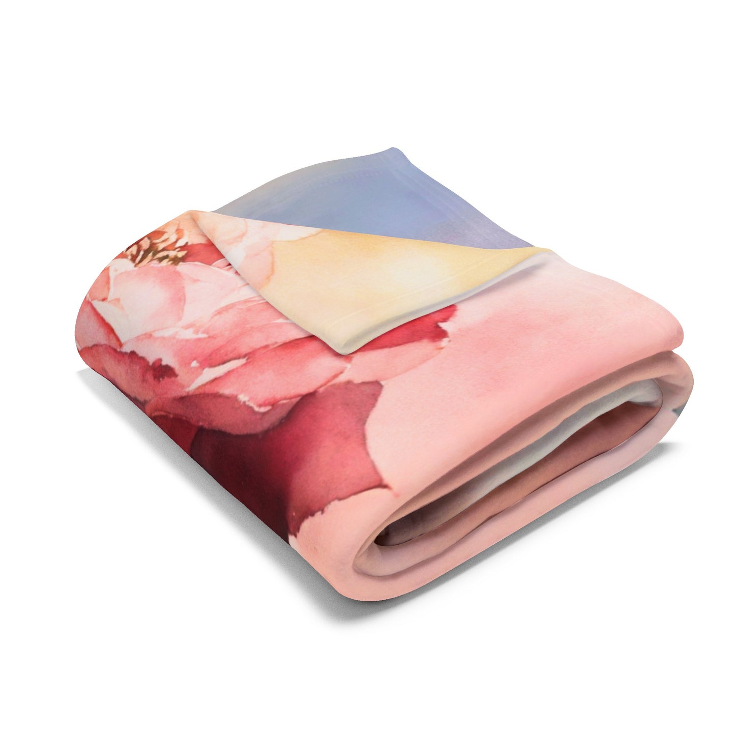 Floral Rose Print Fleece Throw Blanket