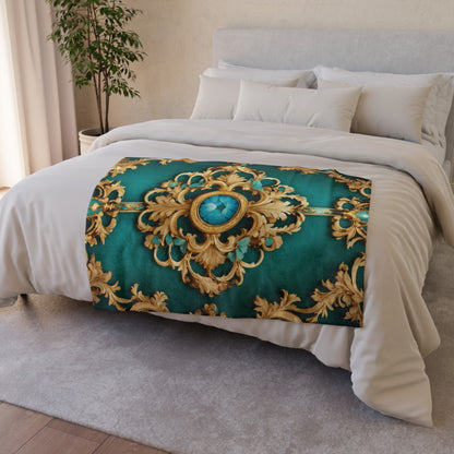 Luxurious Soft Brocade Print Throw Blanket