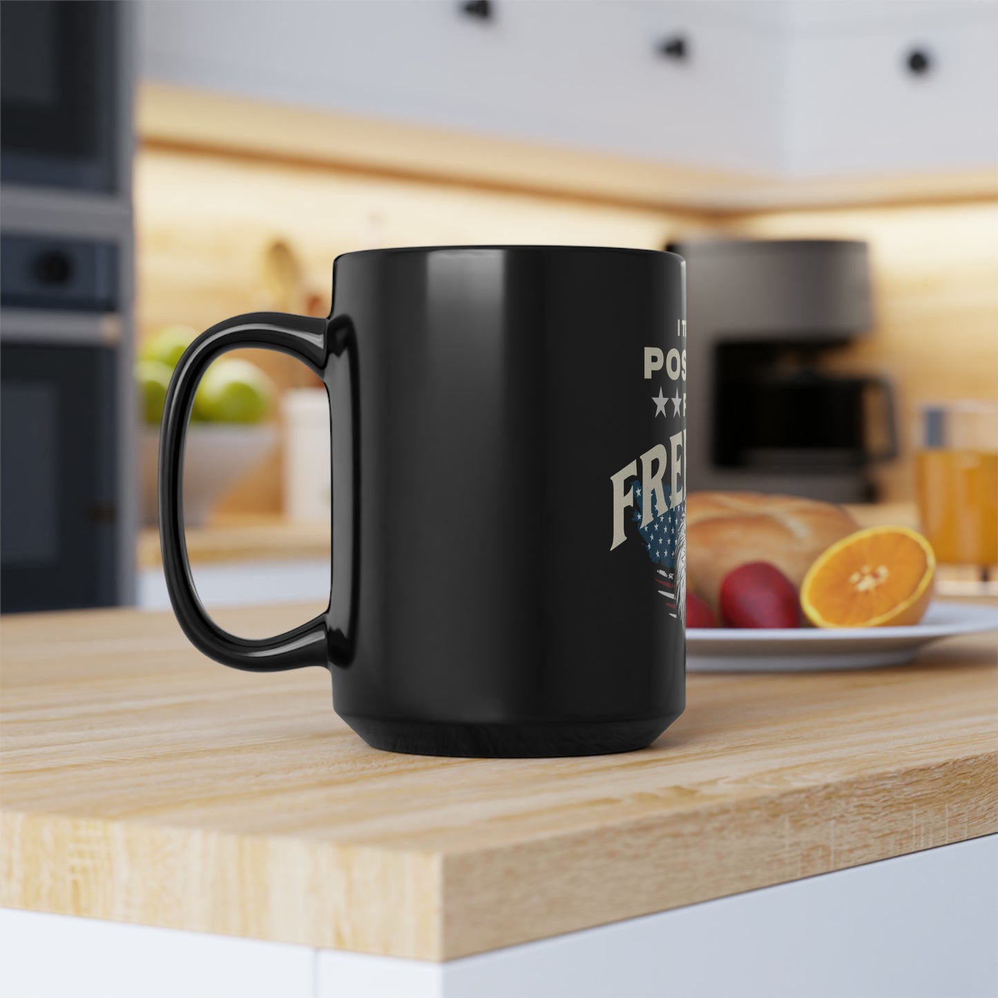 I Tested Positive For Freedom Black Ceramic USA Mug