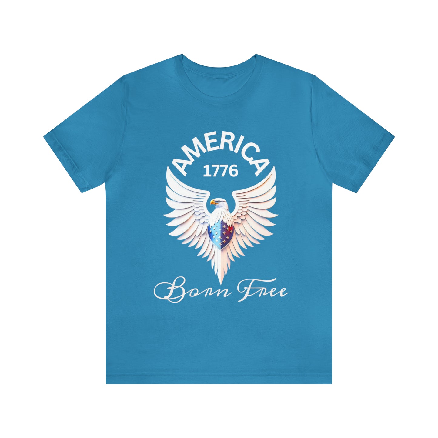 America 1776 - Born Free Short Sleeve Men's Jersey T-shirt