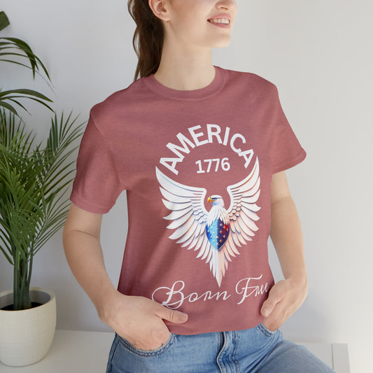 America 1776 - Born Free Short Sleeve Women's Tee