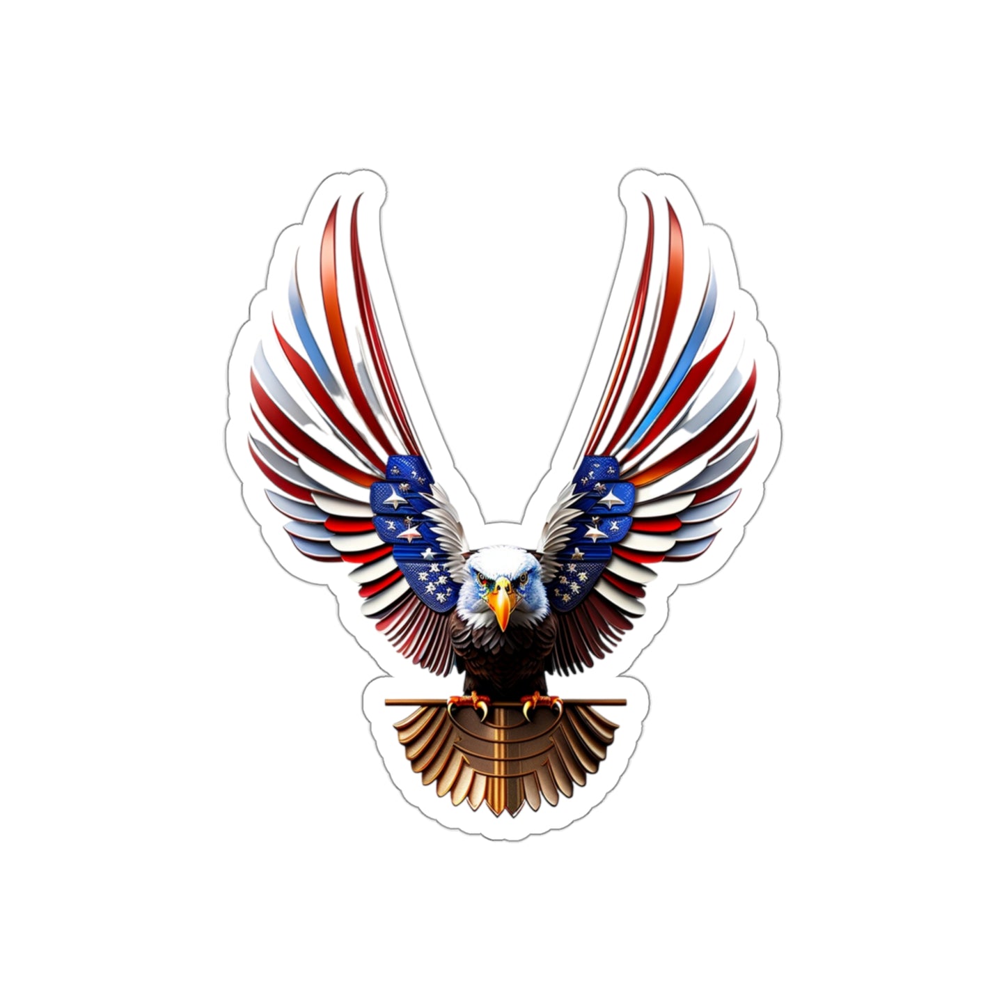 America Bald Eagle Die-Cut Multi Purpose Sticker - Indoor And Outdoor Use