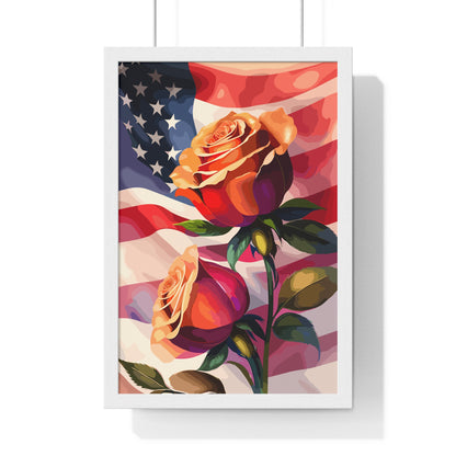 Premium USA Rose Framed Vertical Poster