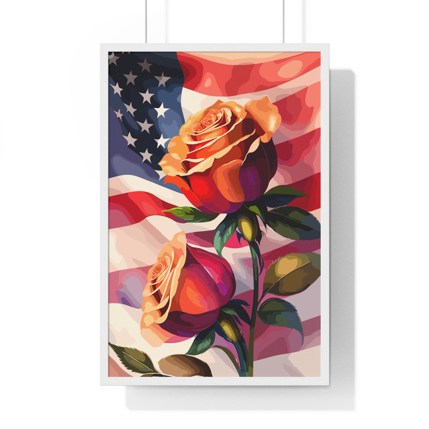 Premium USA Rose Framed Vertical Poster