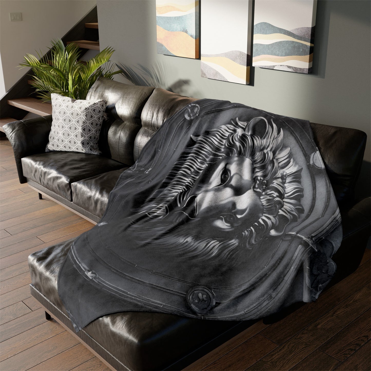 Black Lion King Throw Blanket