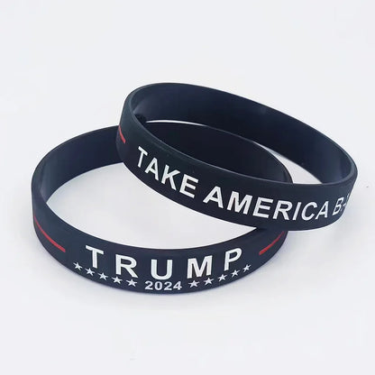 Trump 2024 Take America Back - USA Patriotic Silicone Wristband Bracelets - 6 Pack