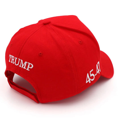 USA 45-47 Donald Trump 2024 Red Embroidered Baseball Cap