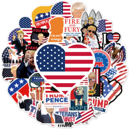 Trump 2024 Waterproof Decal Stickers: 10, 50, 100 Pack