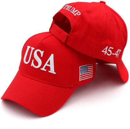 USA 45-47 Donald Trump 2024 Red Embroidered Baseball Cap