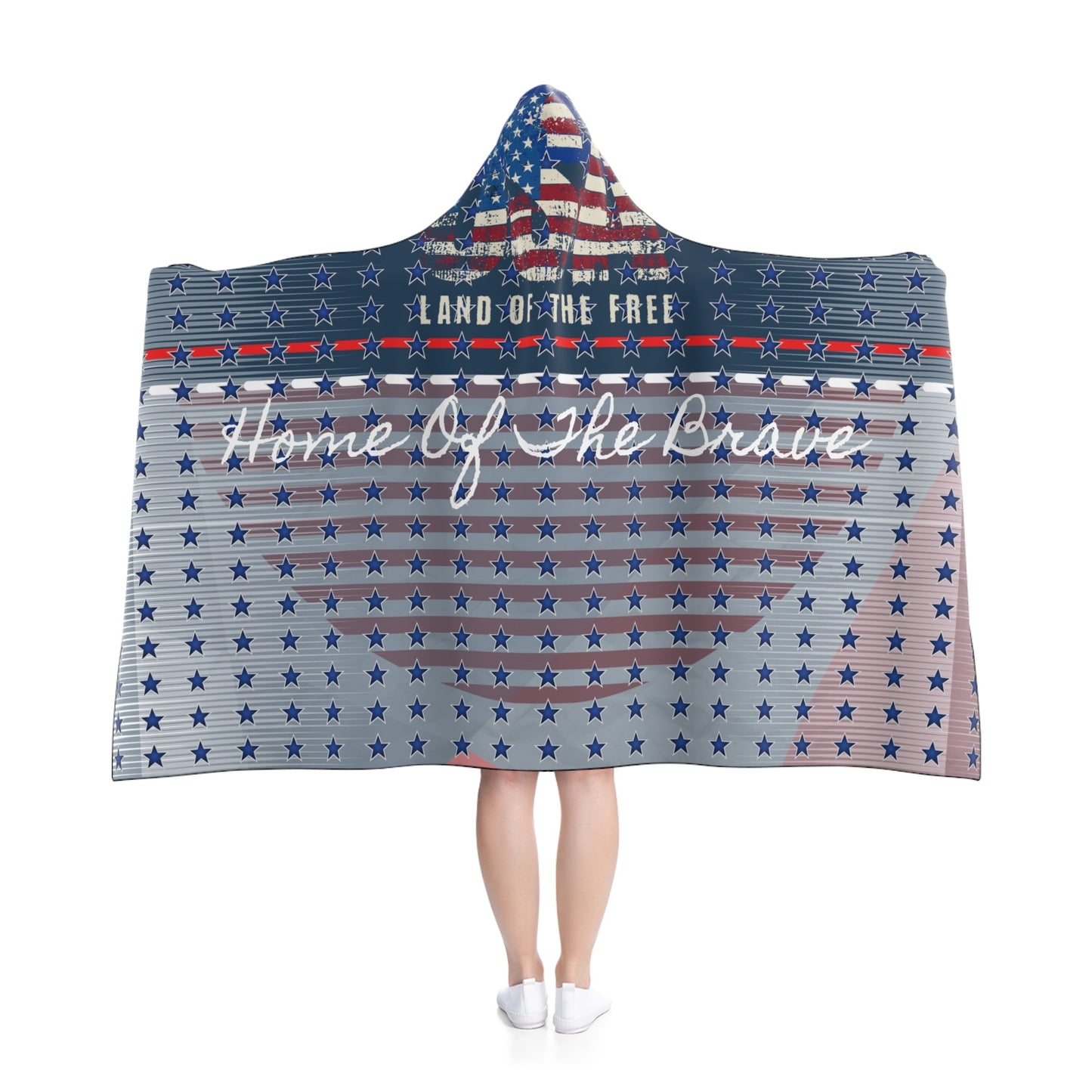 Land Of The Free - Home Of The Brave Hooded Fleece Cape