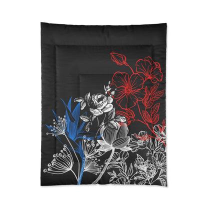 Red, White & Blue Bouquet Comforter