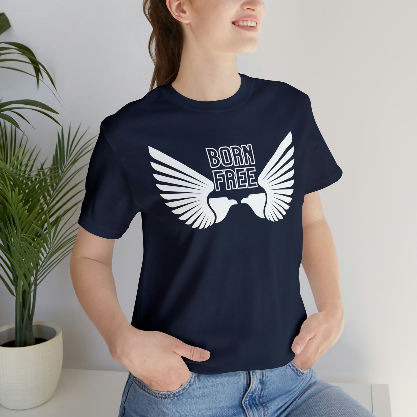 Women's Born Free Unisex Eagle Short Sleeve  Ladies T-shirt