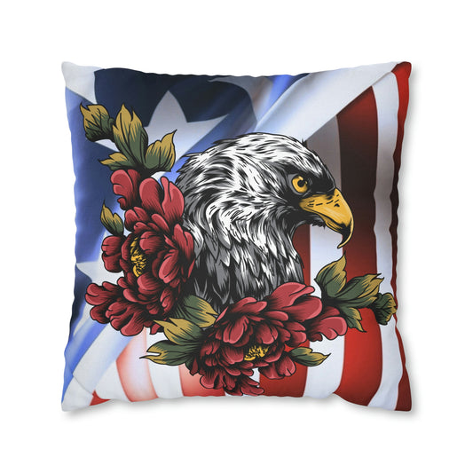 Floral Eagle Square Pillow Case