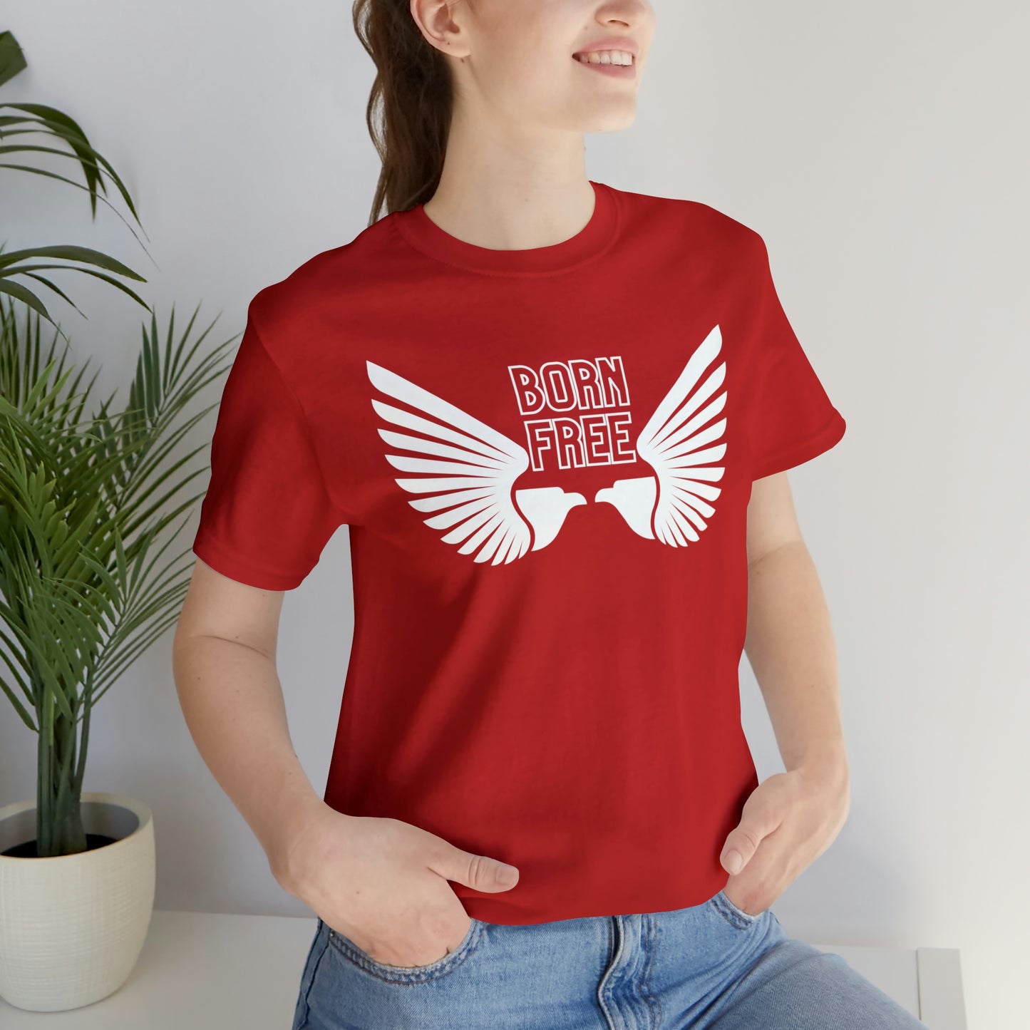 Women's Born Free Unisex Eagle Short Sleeve  Ladies T-shirt