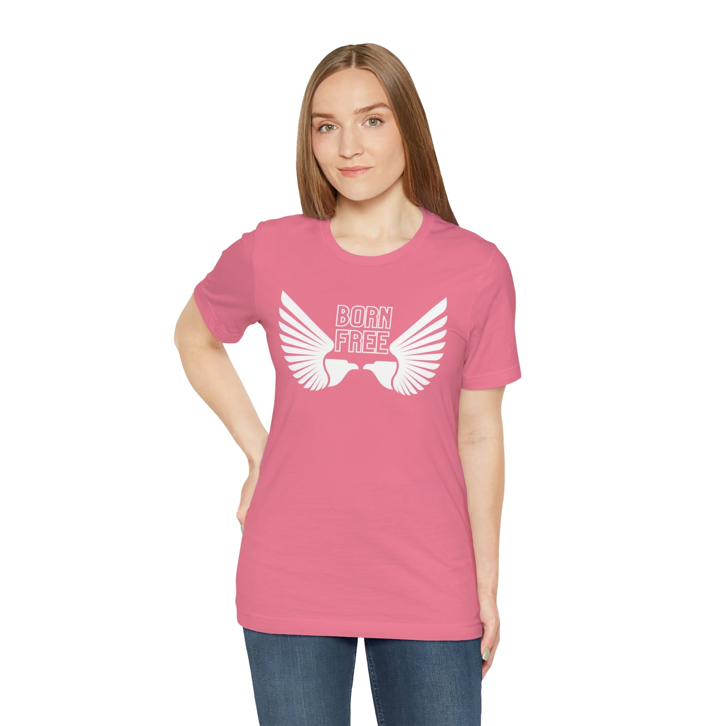 Women's Born Free Unisex Eagle Short Sleeve  Ladies T-shirt