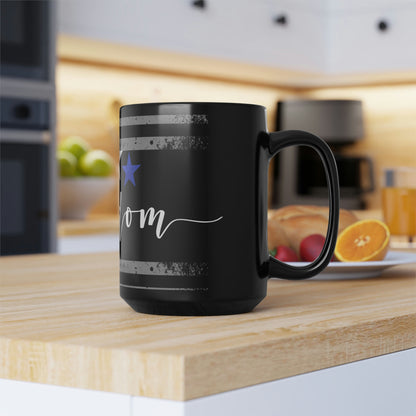 Freedom Star Black Ceramic Mug