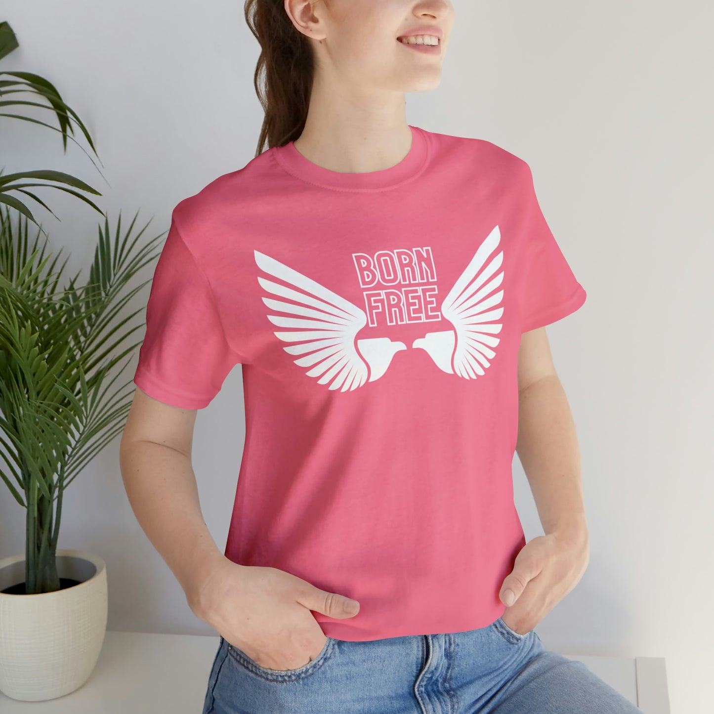 Women's Born Free Unisex Eagle Short Sleeve  Ladies T-shirt